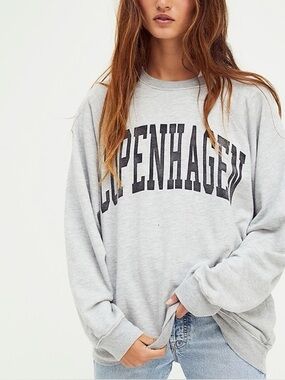 Free People Original Retro Brand Copenhagen Crewneck Collegiate Sweatshirt Large